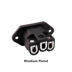 High - Quality 3 - Pin AC Power Connector Audio Plug for DIY Hi - Fi Amplifier Projects (Rhodium Plated)