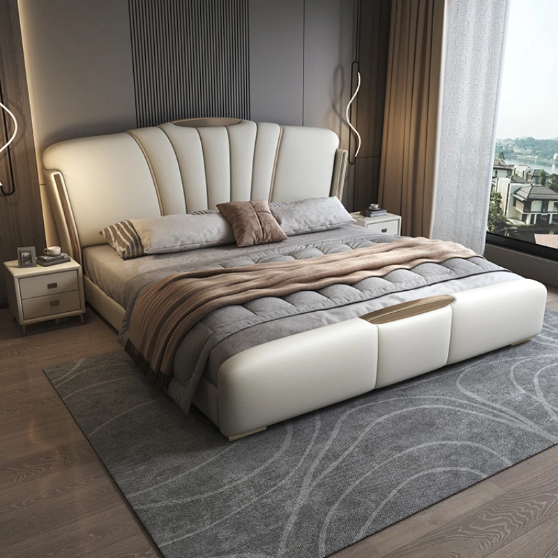 

Luxury Frame Double Bed Modern Nordic Unique Living Room Frame Double Bed Twin Princess Cama Matrimonial Bedroom Furniture