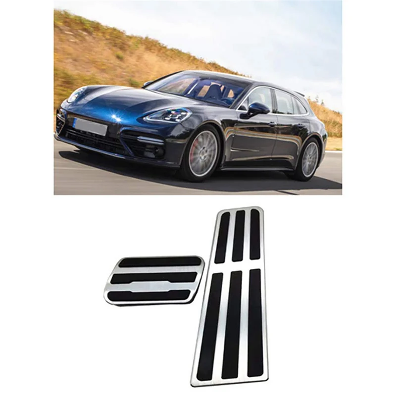 AT78-자동차 가속기 브레이크 페달 커버 Porsche 718 911 Panamera Taycan Boxster Cayman 987 981 용 미끄럼 방지 패드 부품
