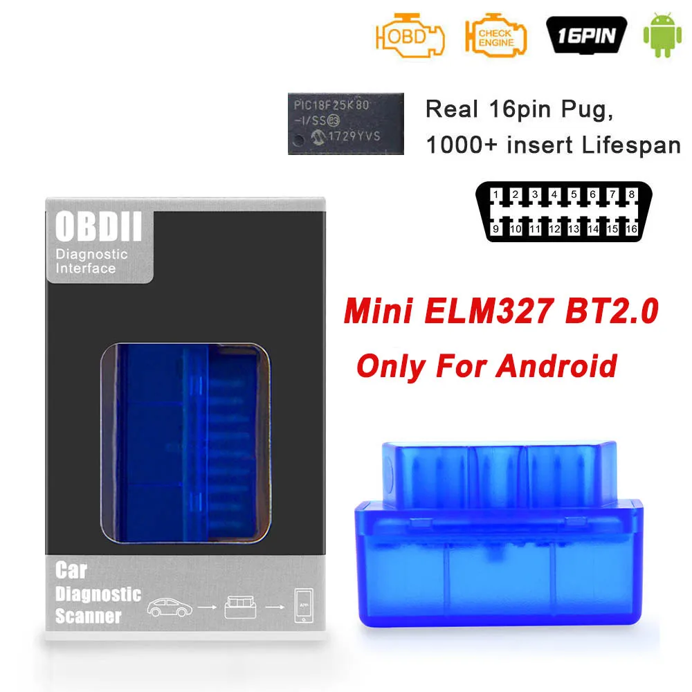 Customized OBD2 Adapter Kingboeln Elm327 Bluetooth V1.5 OBD2 Scanner  Pic25K80 Chip Full Obdii Function - China Elm327 Bluetooth V1.5, Auto  Scanner