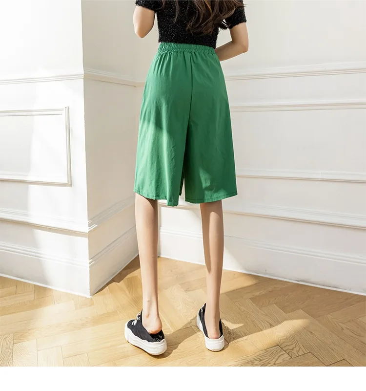 Wide-Legged Culottes Junior High School Students Summer Thin Loose Fashion Thin Casual Trousers Five-Point Shorts cute skirts