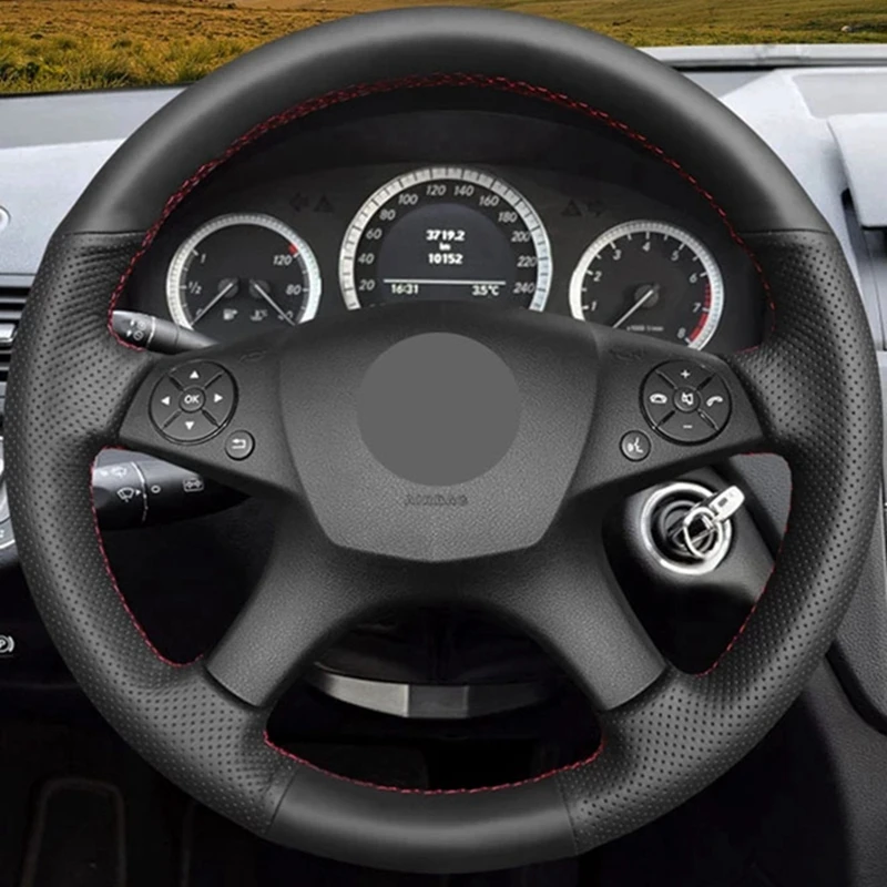 Custom Car Steering Wheel Braid Cover Comfortable 100% Fit For Mercedes Benz C-Class W204 2007 2008 2009 2010 2011 Car Products