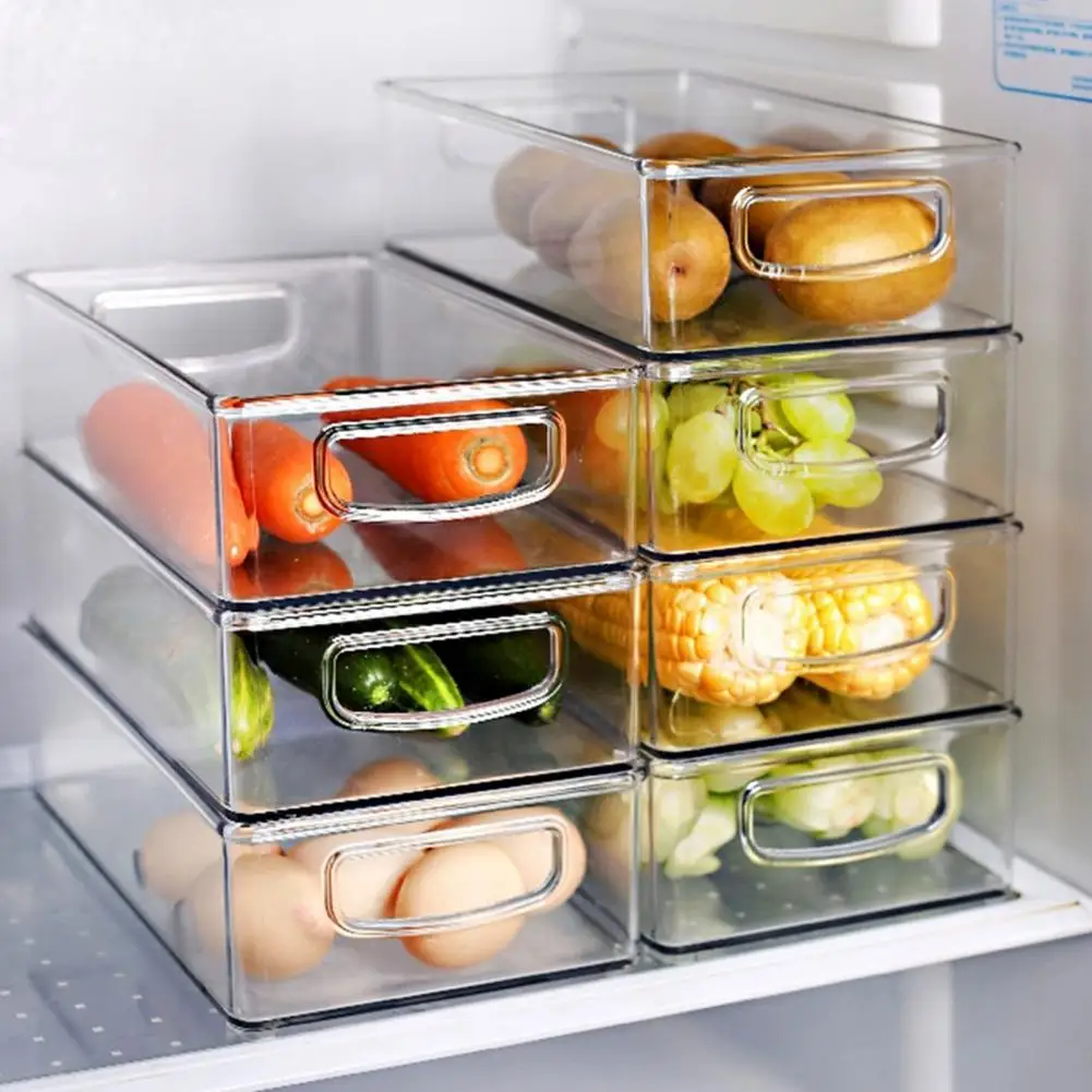 

Refrigerator Food Storage Containers Bins Thicker Fridge Freezer Vegetable Fruit Meat Fresh Box Organizer