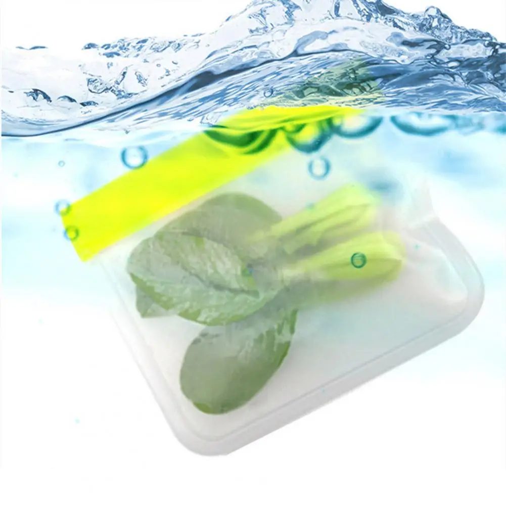 

Bpa-free Fresh-keeping Pouch Leakproof Reusable Food Storage Bags Transparent Fresh-keeping Container Double Zipper for Home