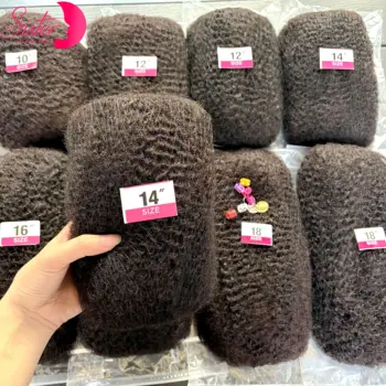 30 or 50g/Pack 10-18Inch 4C Afro Kinky Bulk Human Hair Extensions No Weft Brazilian Remy Bulk for Locs Micro Twist Braiding Hair 1