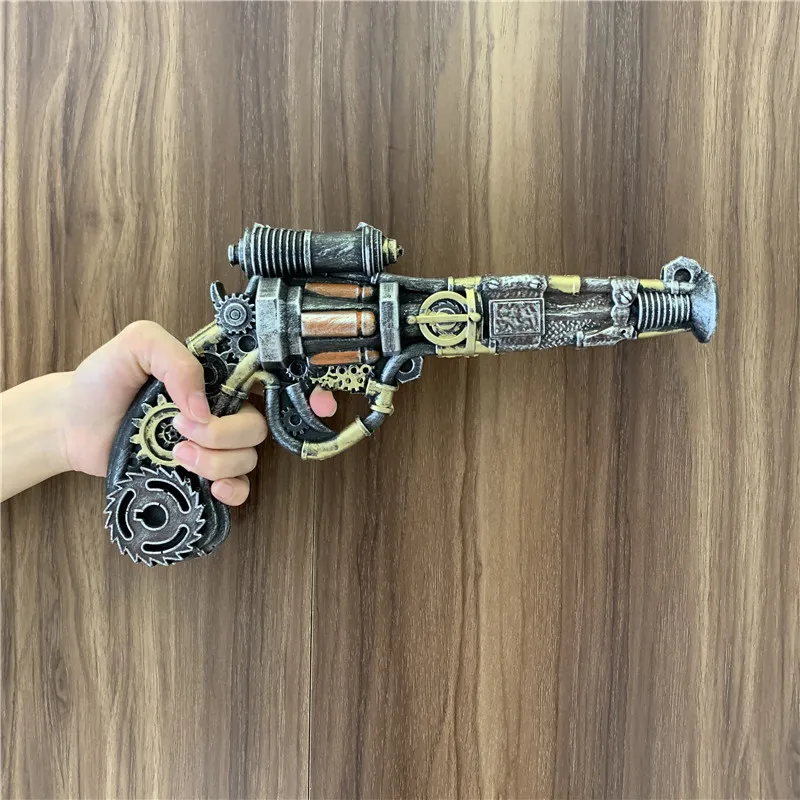 1:1 Revolver zukünftige Krieger Waffe farbige Waffe seltsame Technologie Revolver Cosplay Erwachen magisches Schwert Sicherheit pu 32cm – Detail 3