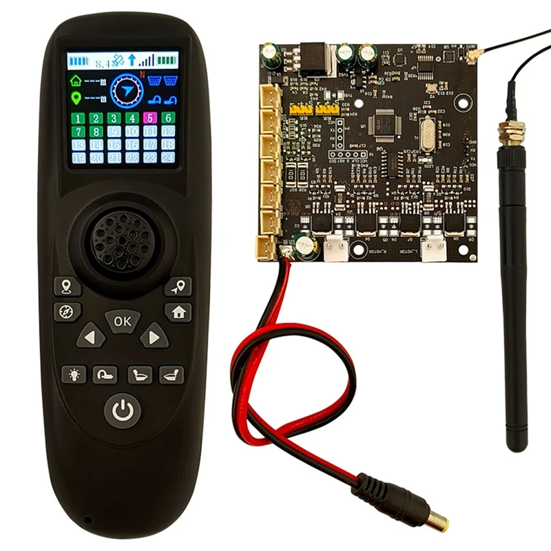 

Single-Hand Remote Controller 6-12V Receiver Board GPS Control Black Plastic For RC Bait Boat