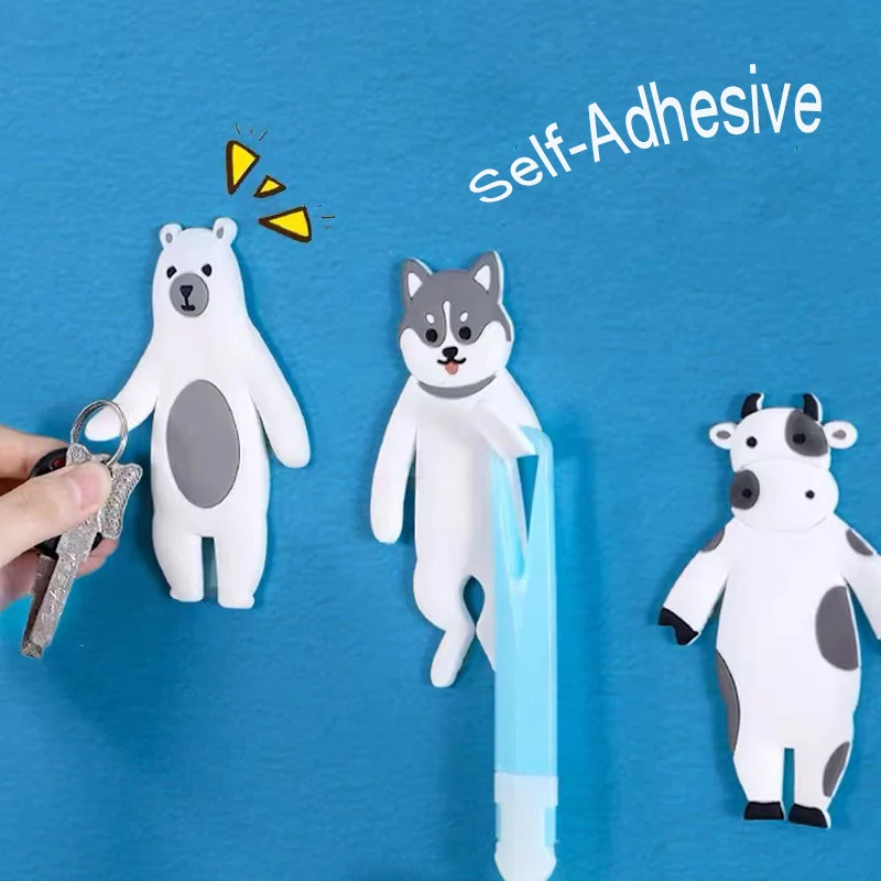 Wall Hooks Strong Self Adhesive Door Wall Hangers Creative Animals Silicone Hook Home Storage Hooks Wholesale 2