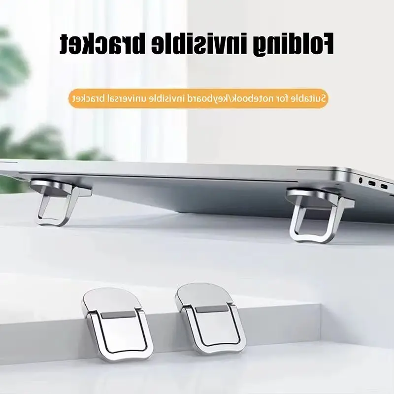 조정 가능한 접이식 노트북 스탠드 미니 다리 Macbook 노트북 냉각 홀더 피트 보이지 않는 브래킷에 대한 초박형 휴대용 지원