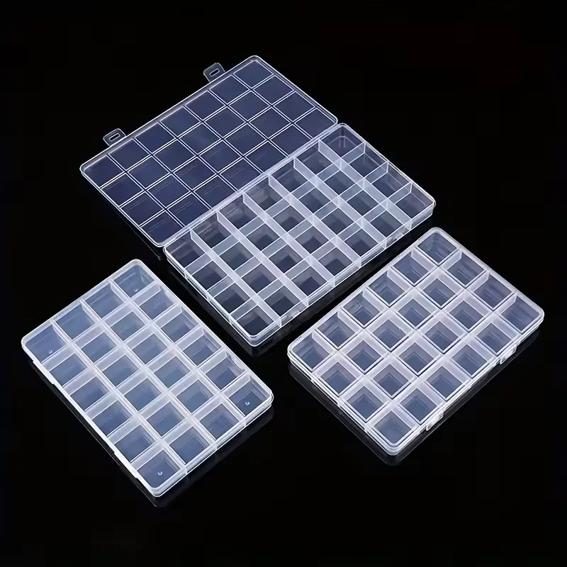 1/5Pc Multifunctional Clear Plastic Organizer Box with Grids Container Craft Storage for Beads Organizer Art DIY Jewelry
