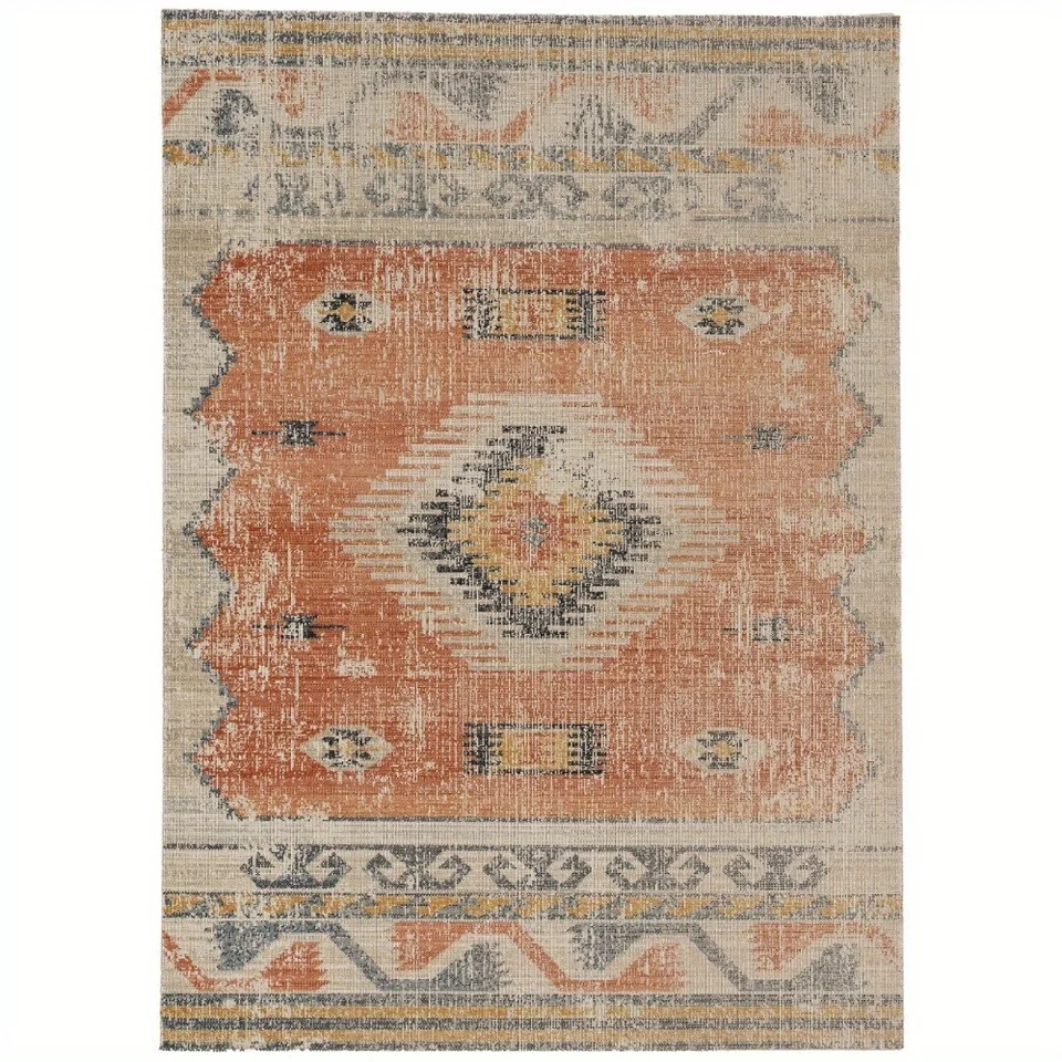 Ivory 3x5 Machine Made Polyester Area Rug