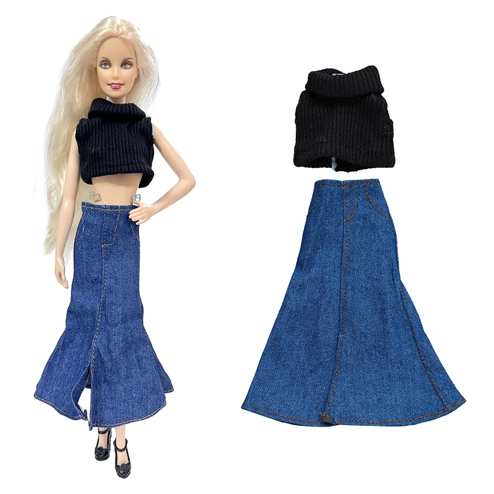 NK – ensemble de vêtements pour poupée Barbie, manteau en peluche noir  Noble, débardeur à la mode, robe à taille fine, accessoires, jouet cadeau  pour fille, 1 ensemble - AliExpress