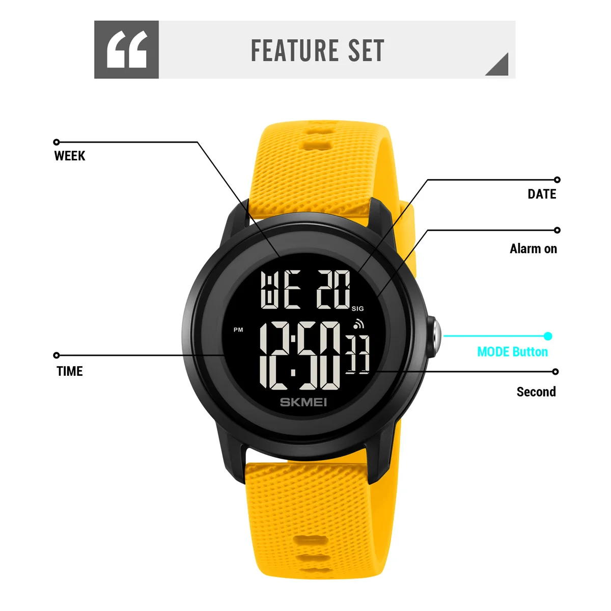 SKMEI 2218 Cool Digital Countdown Sport Watches For Men Women Student 5Bar Waterproof Stopwatch Wristwatch Clock reloj hombre 5