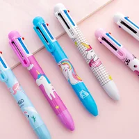 4 Piece Stationery 6 Color Unicorn Pens Multicolor Ballpoint Pen Multifunction Creative Kids Pen 1