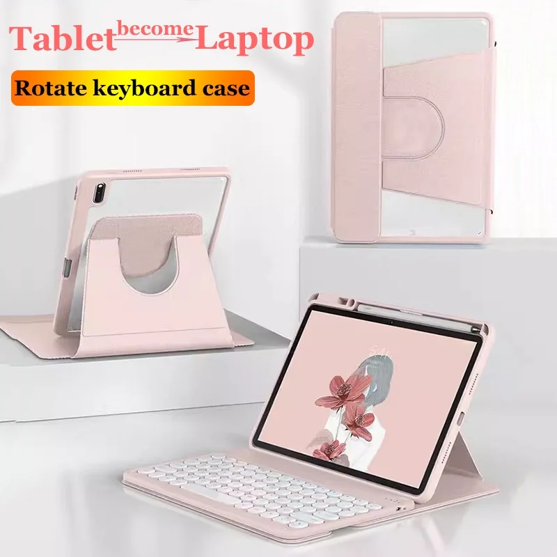 

360°Rotation Keyboard Cover for Xiaomi Pad 5 Pro 6 Pro 11 Inch for Xiaomi Pad 5 Pad 6 Round Cap Keyboard with Pencil Slot