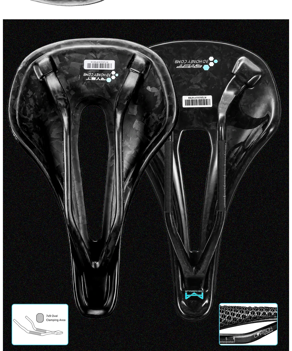 RYET 3D Gedruckt Fahrrad Carbon Sattel 140mm 143mm Super Licht Straße MTB Racing Sättel Fahrrad Sitzkissen radfahren Sitz Teile – Detail 7