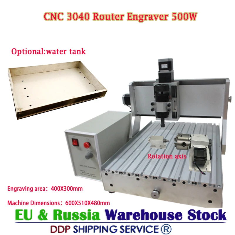 

LY CNC 3040 Router Engraving Drilling and Milling Machine 3axis 4axis LPT or USB Port 500W Spindle Motor For Woodworking