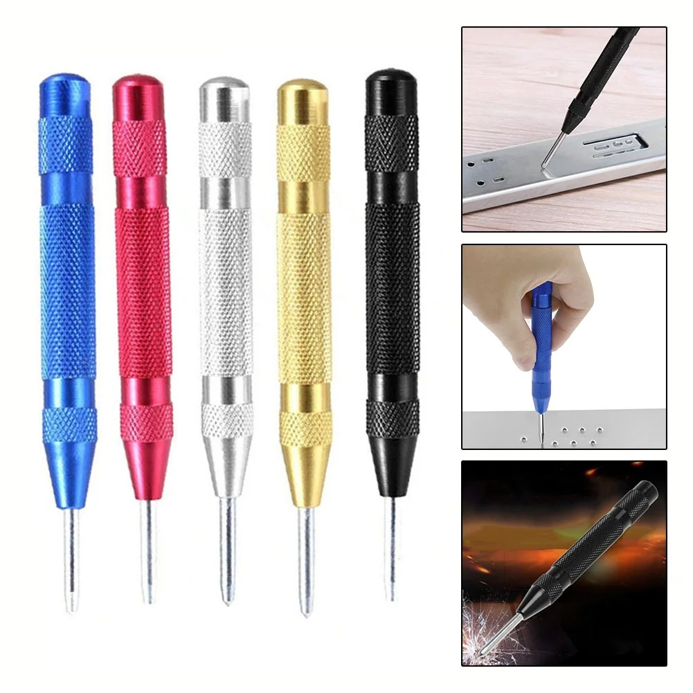 Automatic center punch automatic center punch kerner woodworking metal puncher steel hole self pin mark spring loaded dent marker hand tool carpenter