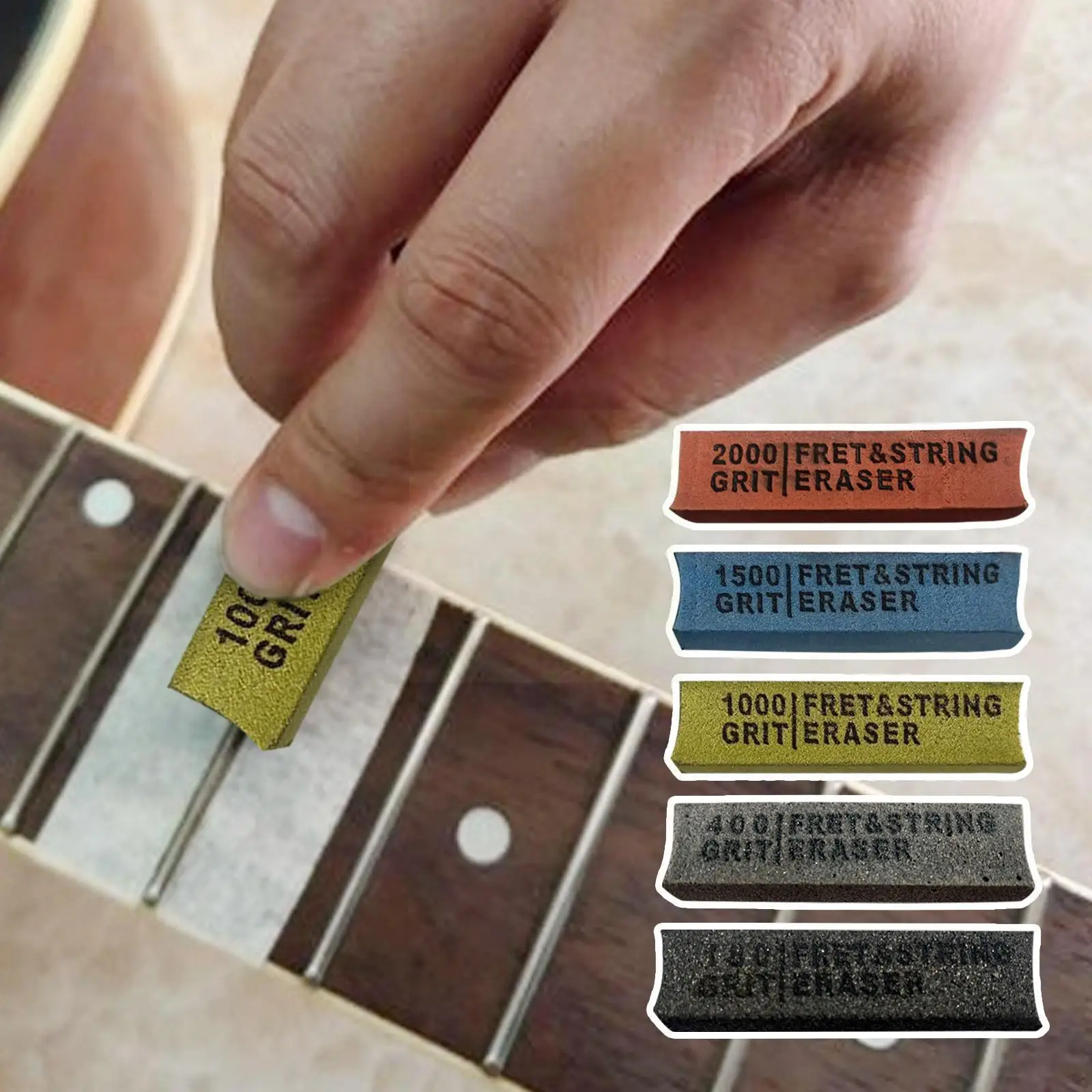 Guitar Fret Polishing Erasers Abraisive Rubber for Fret Wire 180 & 400