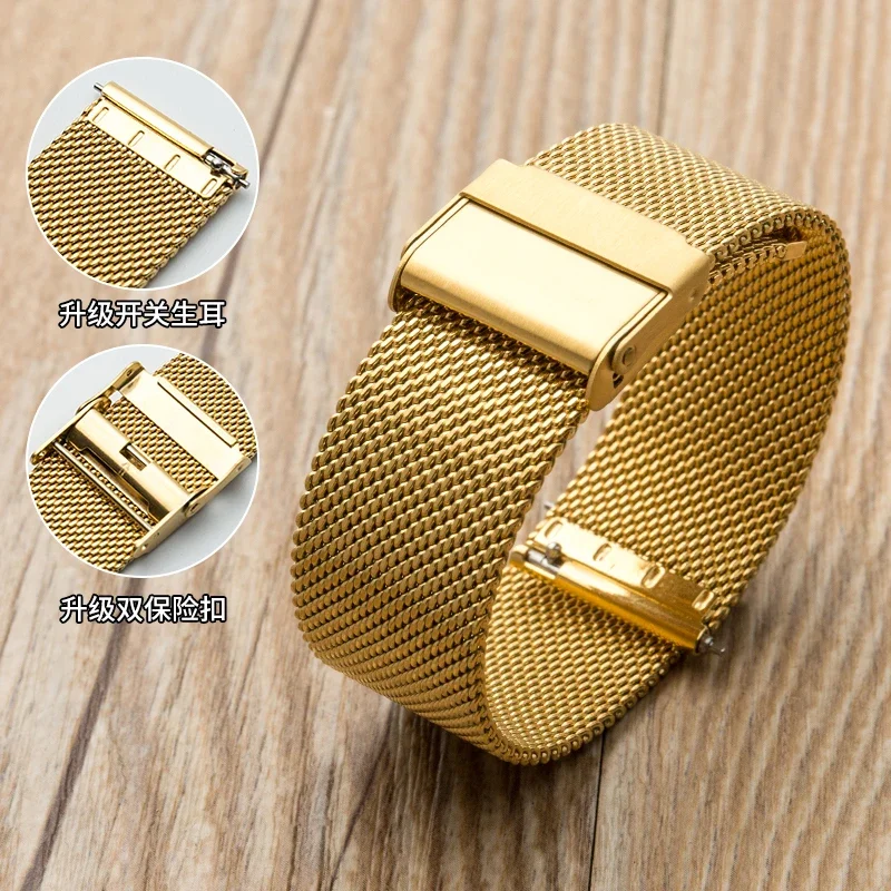 Premium Mesh Milanese Quick Release Steel Watch Strap - 0.6mm Adjustable Bracelet (Multiple Widths Available)