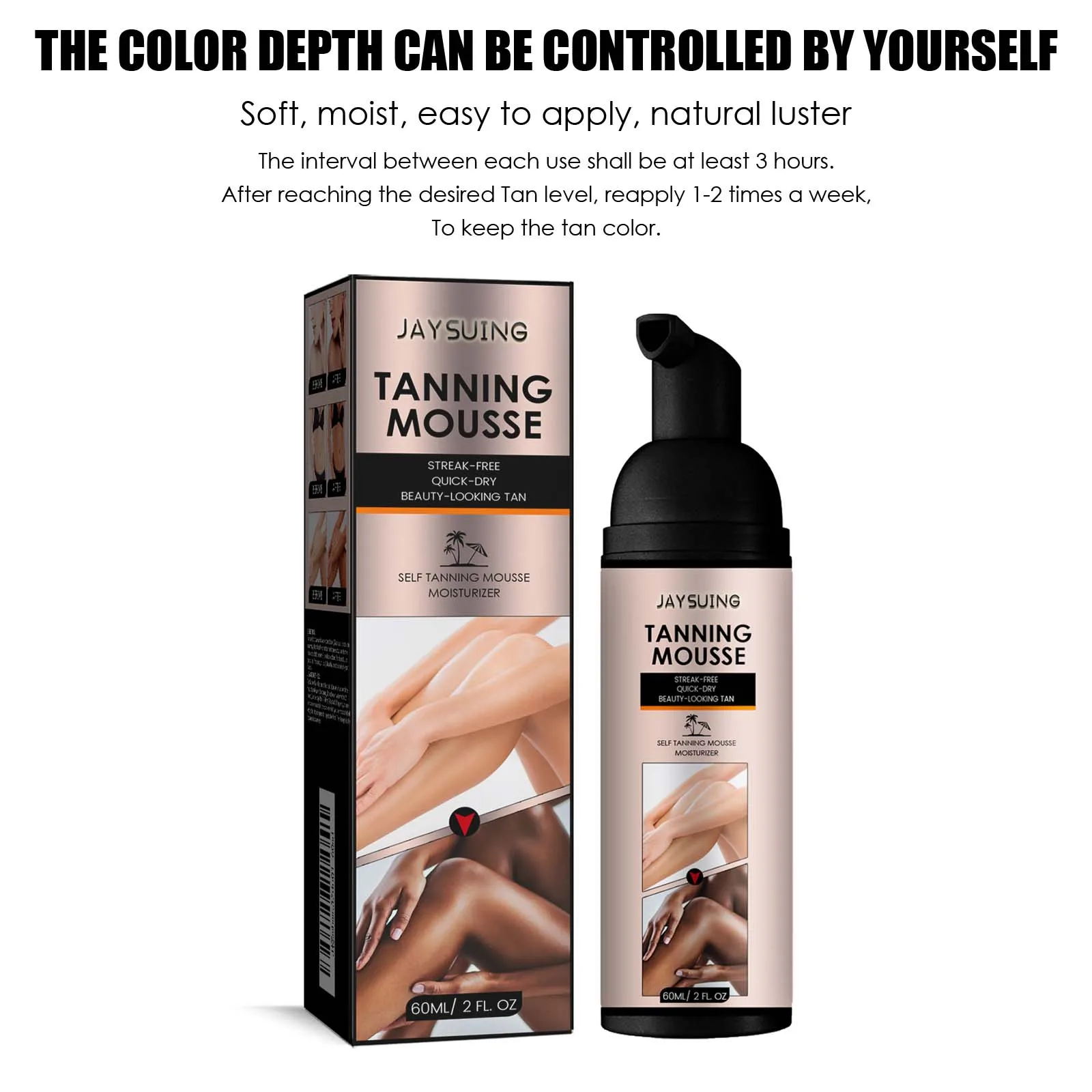 Bronzer Tanning Mousse Darker Natural Sunless Bronzing Accelerator Nourish Beach Tanning Solarium Sunbathing Fake Tan Mousse