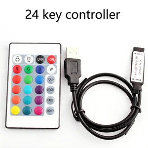 USB 5V mini 24key RGB светодиодный Control ler 3key mini Control СИМПЛ диммер для 5050 3528 2835 5V RGB светодиодный ные ленты Dimmer 4Pin