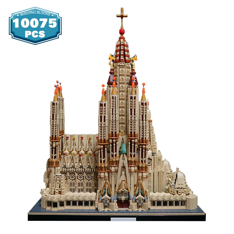 

MOC City House Barcelona Sagrada Família Catholic Church 10075 Pcs Castle Palace Landmark Architecture Building Blocks Toys