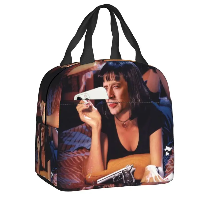 

Изолированные сумки для ланча Николаса клетка целлюлозно-фантастического мема, для работы, школы, многоразовый охладитель, термальный Ланч-бокс для женщин и детей