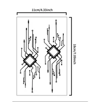 Technology-themed Design with Chip Circuits, 1Pcs Waterproof Temporary Tattoo Stickers. 2