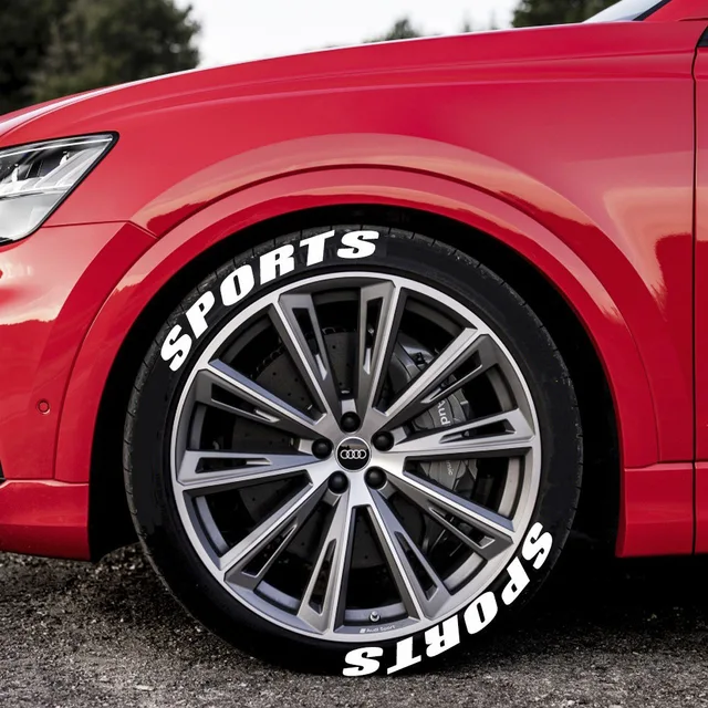 SPORTS Letter Logo Wheel Tyre Stickers car tire modification decoration stickers Waterproof Car Motorcycle Accessories