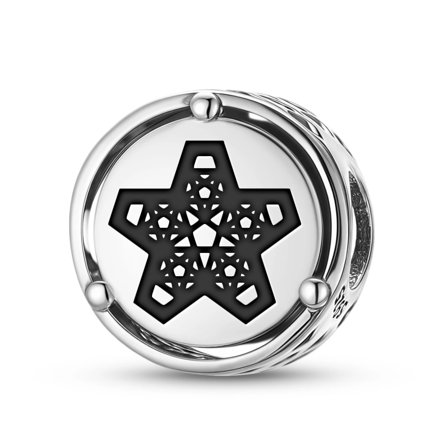 Heilige Geometrie, 5-zackiger Stern, goldenes Schnitt, 925er Sterlingsilber, Symbol-Charm, passend für Original-Armbänder, DIY-Schmuckzubehör