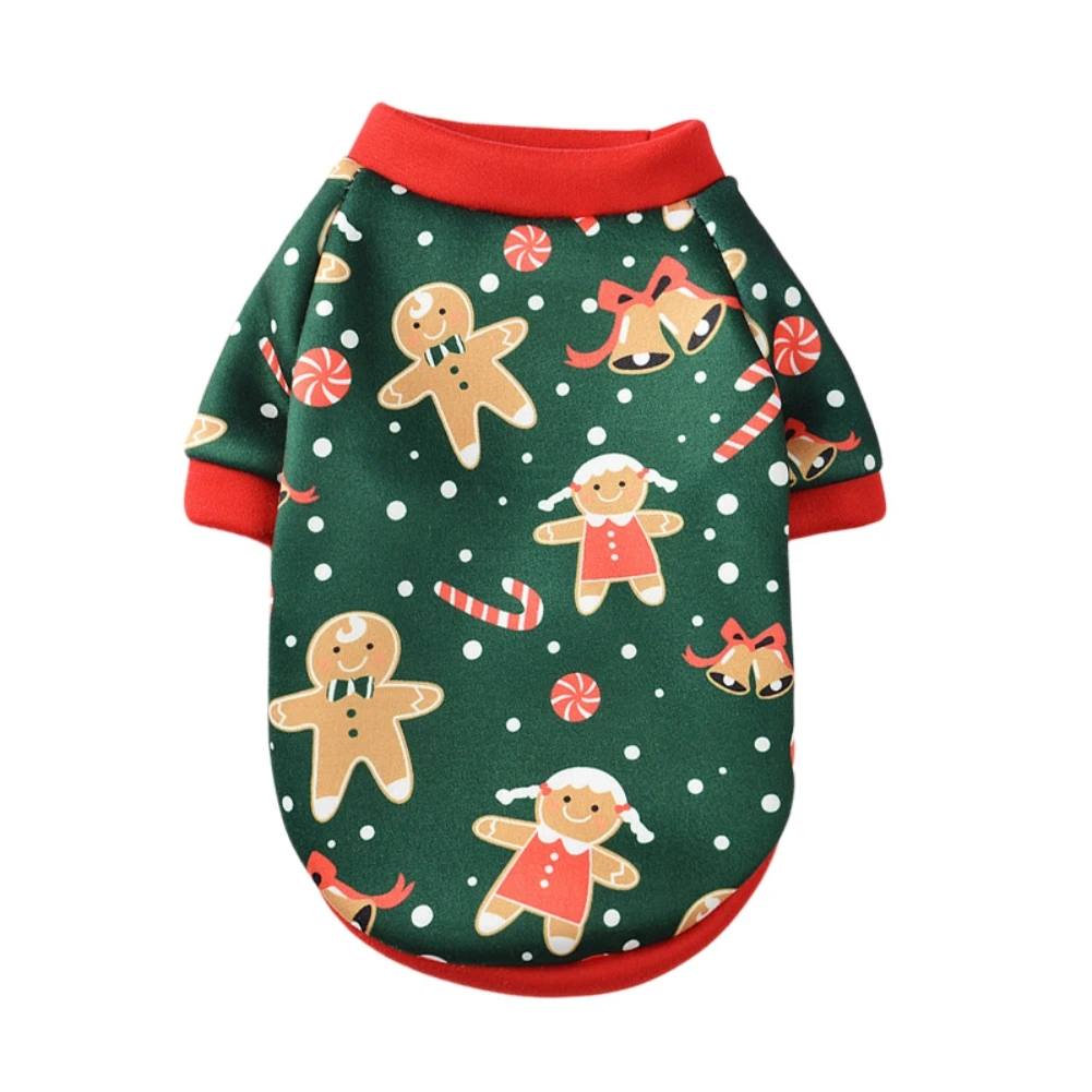 thumbnail image 1 of Suéteres de vellón para cachorros, sudaderas con capucha para mascotas, suéter navideño para vacaciones, sudadera cálida para perros pequeños, gatos, ropa para mascotas de Año Nuevo, 1 of 5