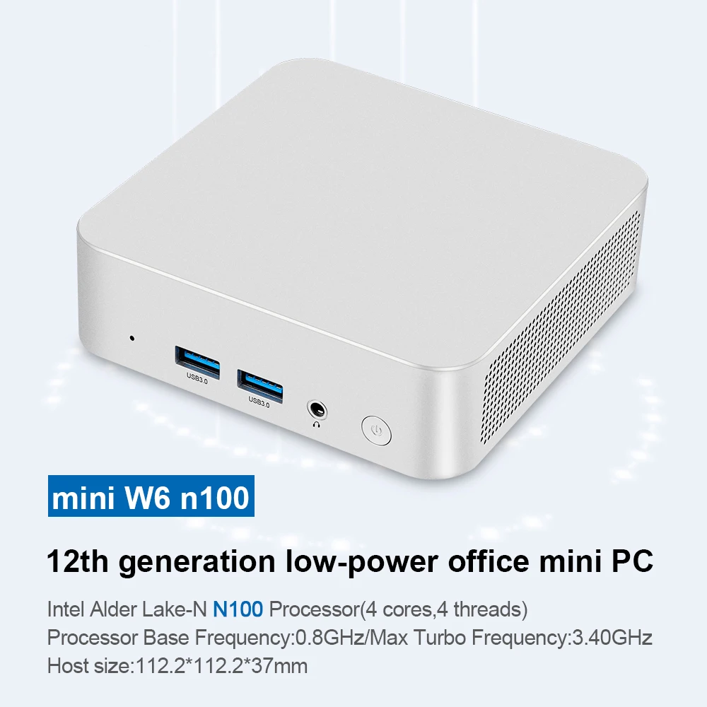 ޴ ̴ ũž ǻ,  11   ÷, W6 N100, DDR4 8GB, 16GB, 32GB, NVME SSD,  6 BT5.2, 2 * HD LAN, 1TB