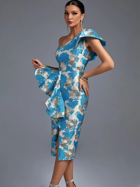 Toyin Ruffle Bodycon One Shoulder Outfit - Image 5