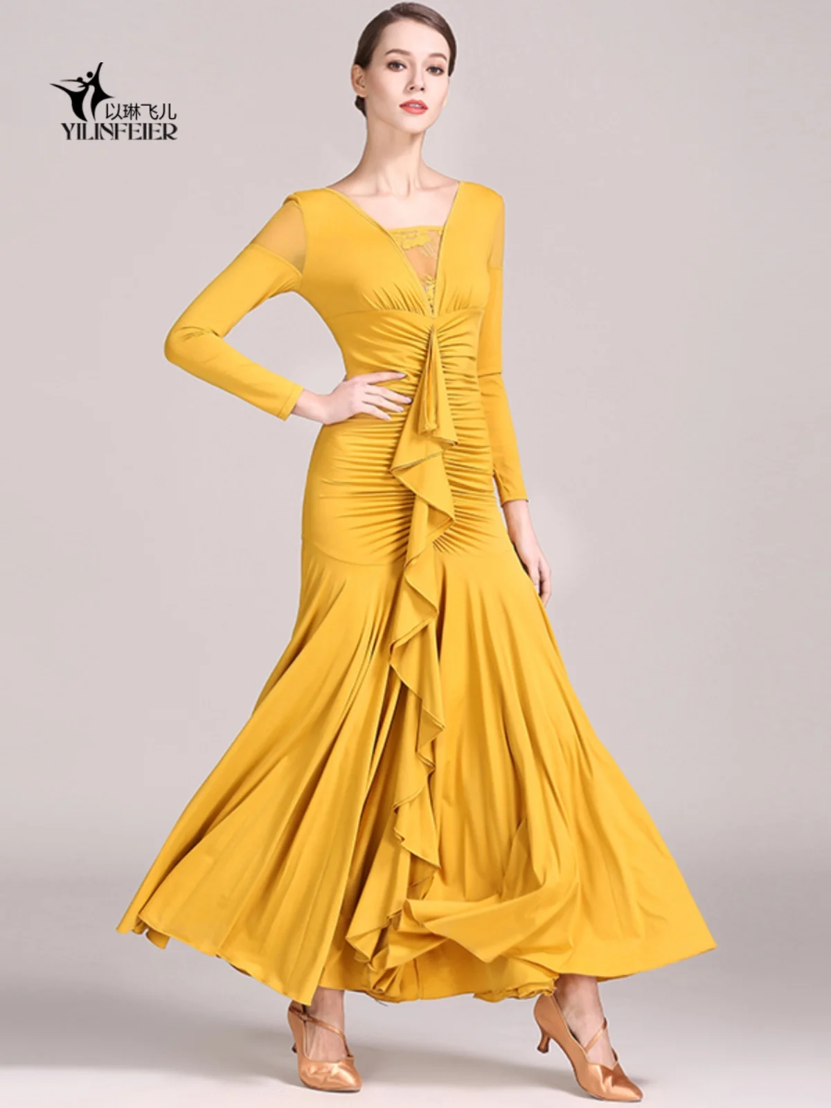 Modern Dance Dress New Ballroom Dance Competition Dress Square Ballroom Waltz Performance Clothes S9033