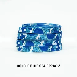 Vibrant Dazzling Blue Gradient Tie - Dye Shoelaces - 160cm (Double blue wave)