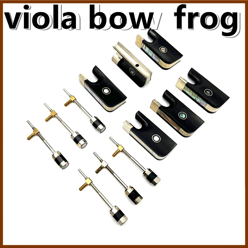 Viola Bow Ebony Frog + copper Screw Button Abalone shell violin Parts Accessories Stringed Instruments