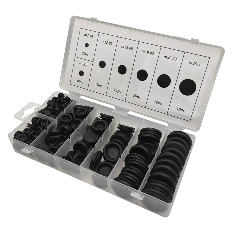 200 Pcs 고무 그로멧 방화벽 구멍 플러그 고무 케이블 그로멧 커넥터