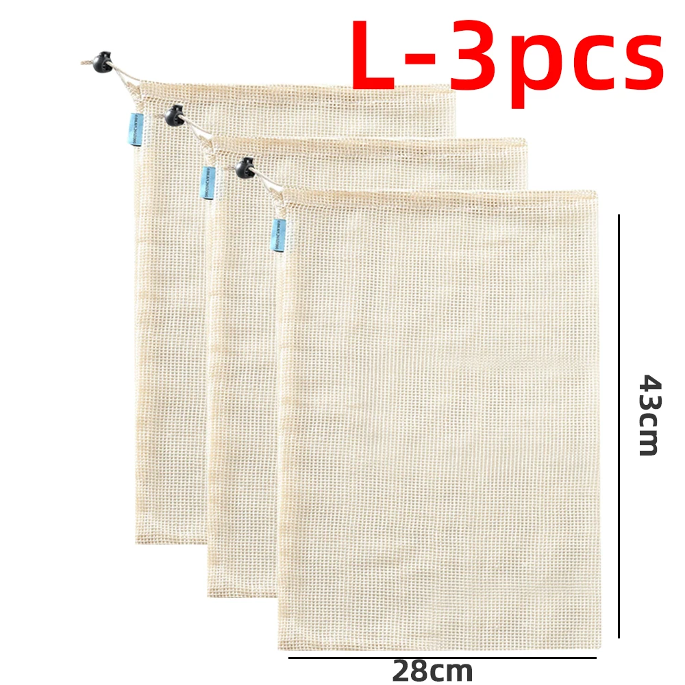 Eco-Friendly Reusable Cotton Mesh Produce Bags