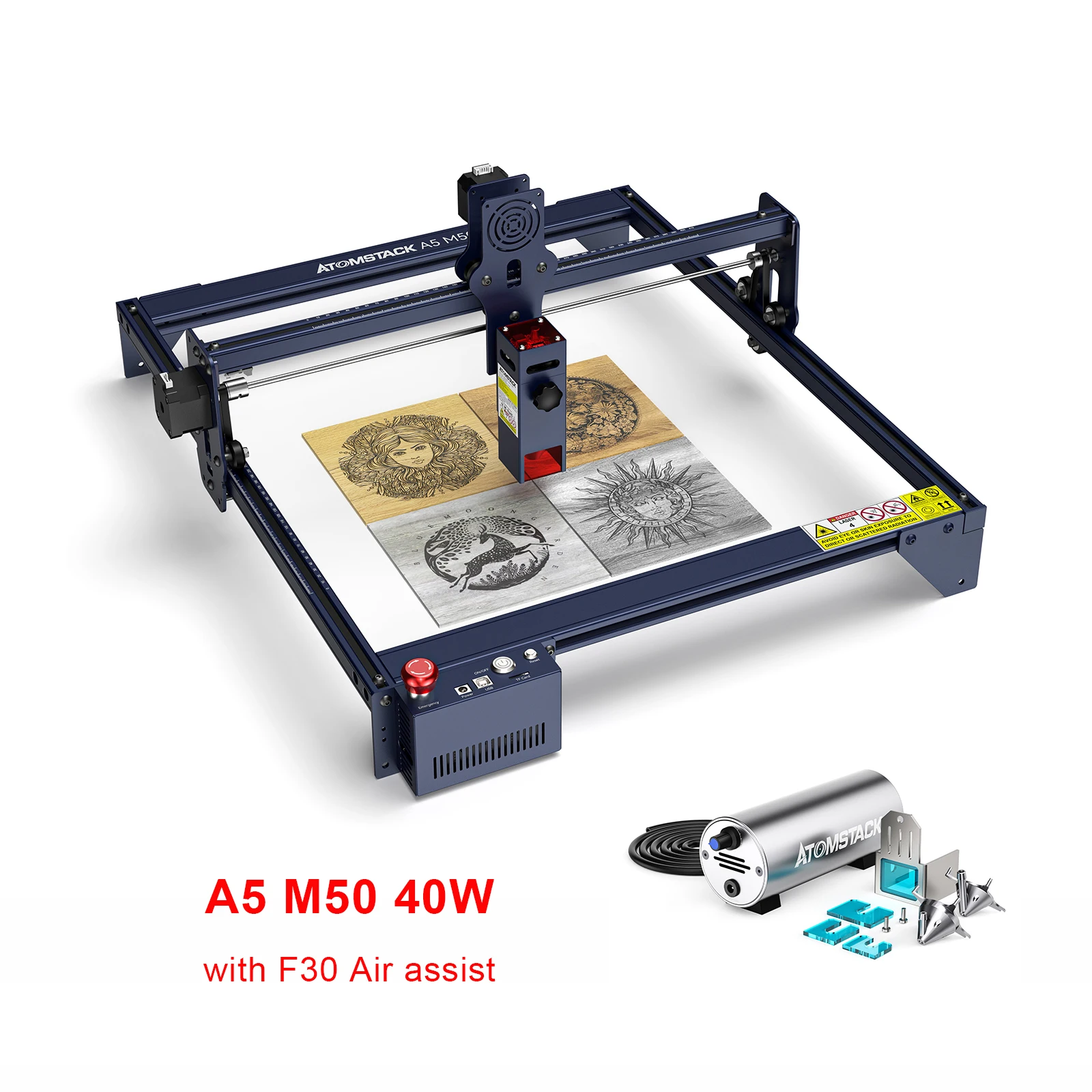 ATOMSTACK A5 M50 40W CNC Laser Engraving Machine 410x400mm Offline Engraving  Stainless Steel Wood Acrylic DIY Fixed-Focu Engrave - AliExpress