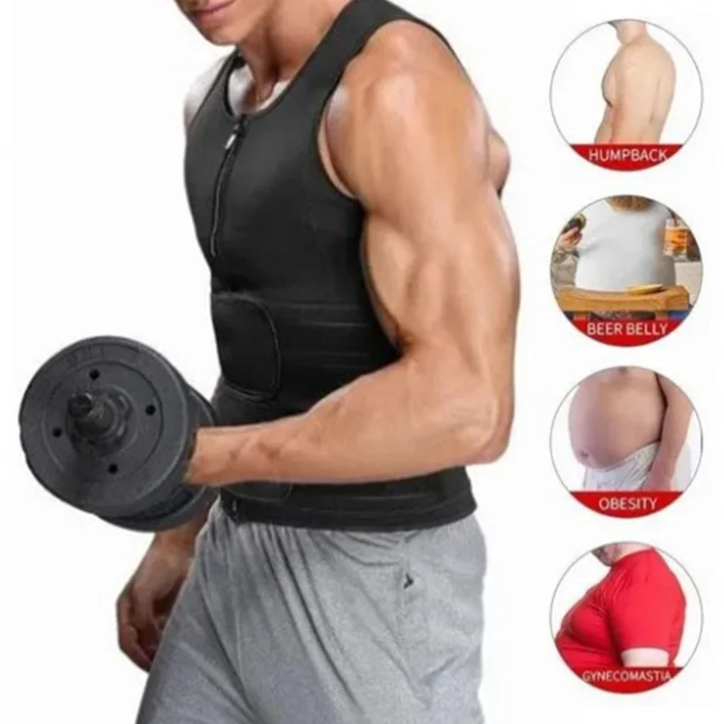 Men's Body Belt Gym Fitness Soft Breathable Double Strap Sweat Weight Loss Sauna Vest