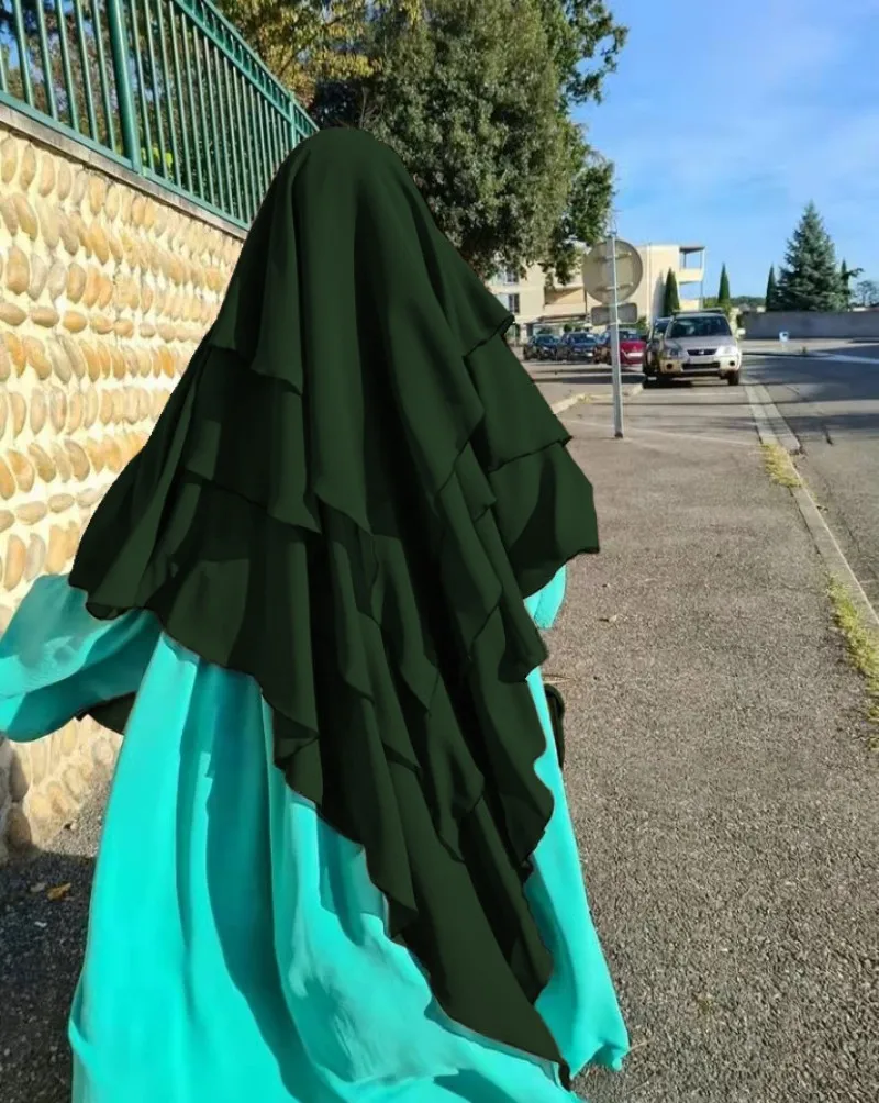 Muslim Three Layers Hijab For Women Solid Underscarf Hijab Undercap Scarf Turban Hat Islamic Muslim Hijabs Ready To Wear Headcov