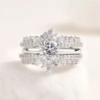 Newshe Wedding Rings for Women Engagement Ring Enhancer Band Bridal Set Sterling Silver 1.8Ct Cz Fine Jewelry BR0910 - Image 3