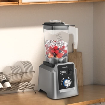 BioloMix Digital BPA FREE 2L Automatic Professional Blender, Juicer Food Processor Ice Smoothies Fruit, FREE GIFT 600ml dry jar 3