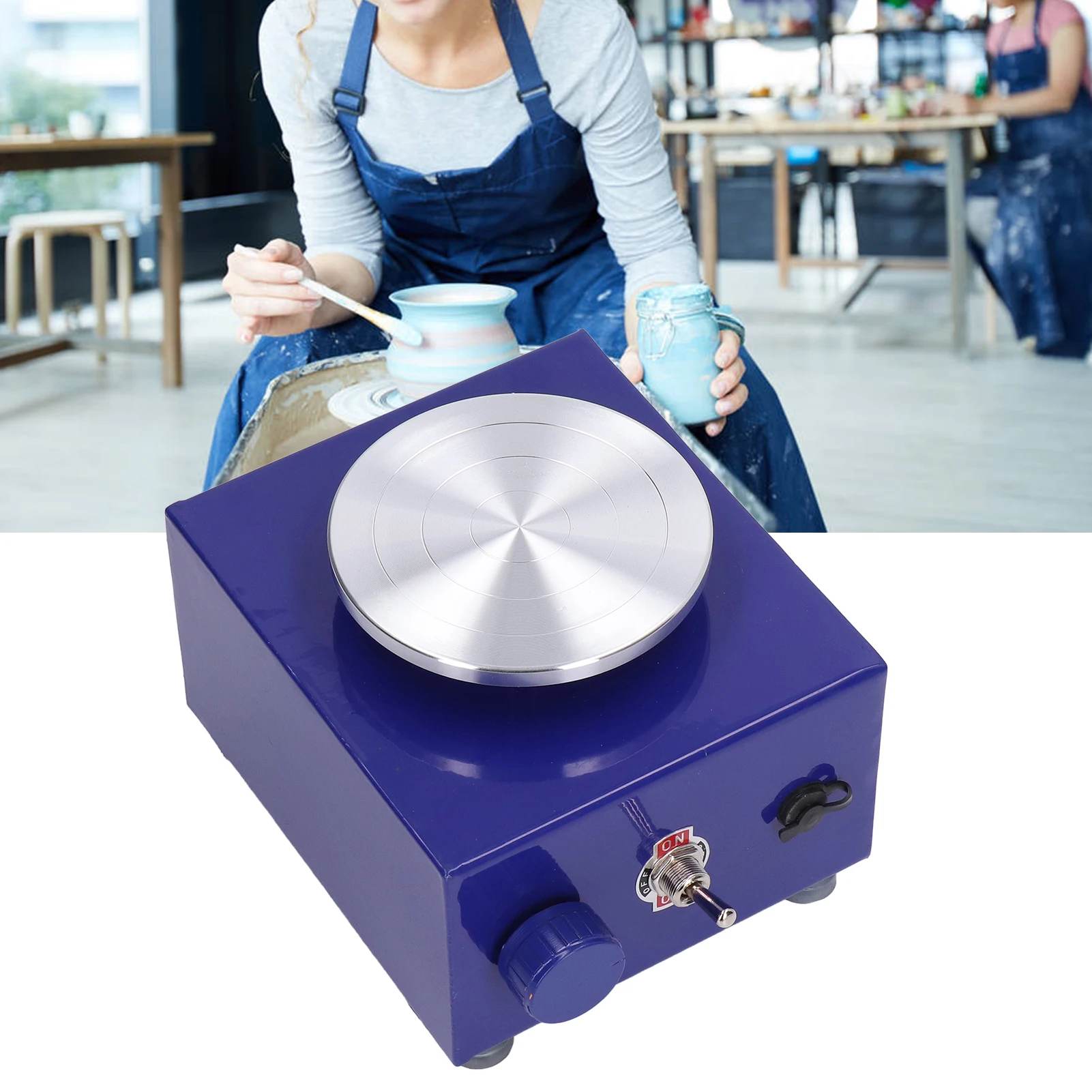 Pottery Wheel Ceramic Tools Mini Pottery Wheel Pottery Machine Compact Structure Widely Used Stable Performance Home DIY School