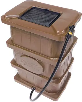 Wood Grain Rainwater Catcher Barrel 1