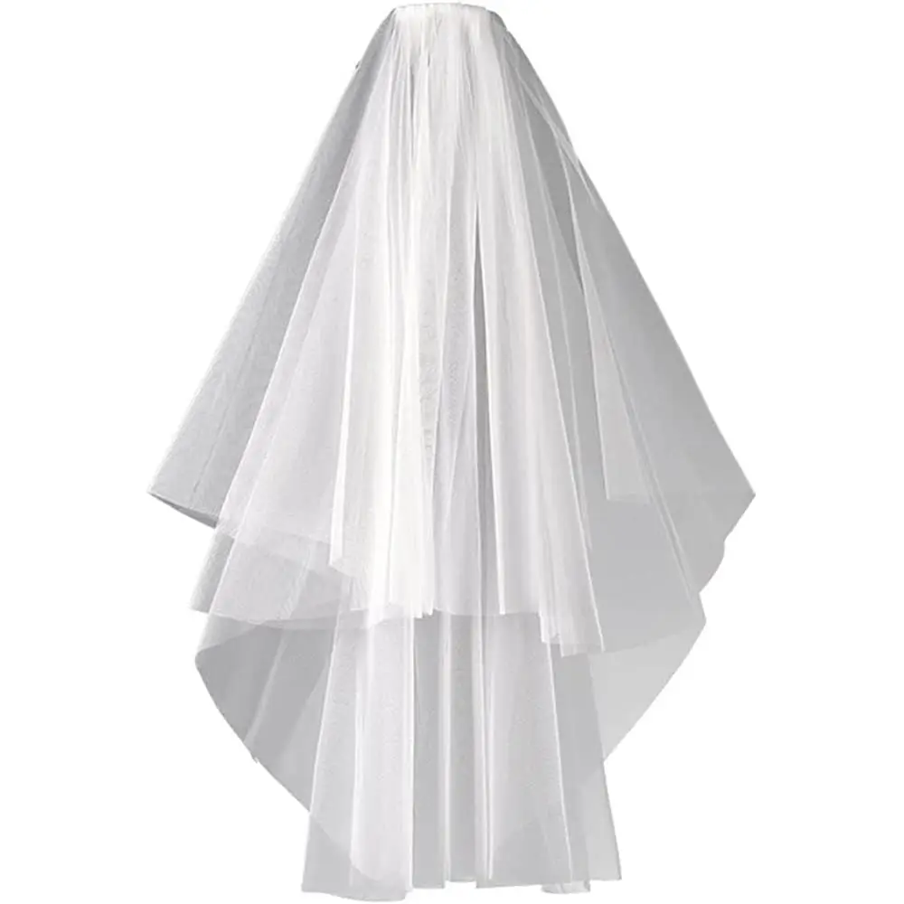 

Newest Designing Bridal Veil 2 Tier Wedding Veil for Bride with Comb Women's Short Veils 2023