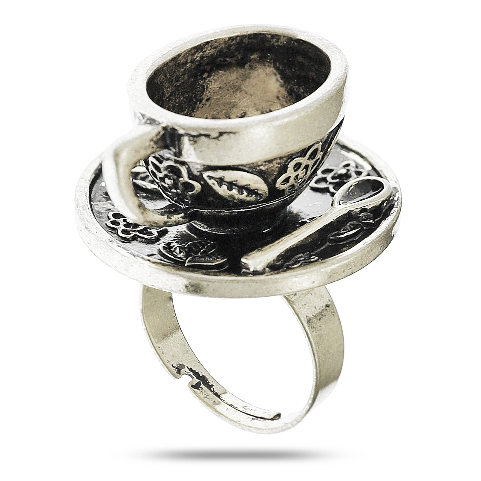 Vintage Rings With Tea Cup and Saucer Punk Rings Adjustable for Men Women  Holiday Friendship Gifts for Prom Dressing Jewelry - AliExpress, image size:1610x1610