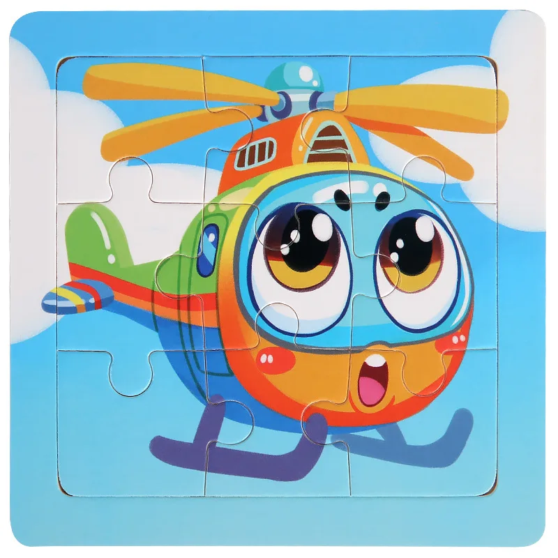 Children's Educational Wooden 3D Puzzle - Cartoon Animal & Traffic Themed