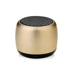 Compact Metal Bluetooth Wireless Portable Speaker with Deep Bass (Gold)